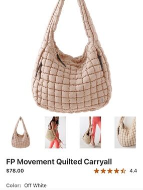 NWT Free People Quilted Shoulder Bag - Beige